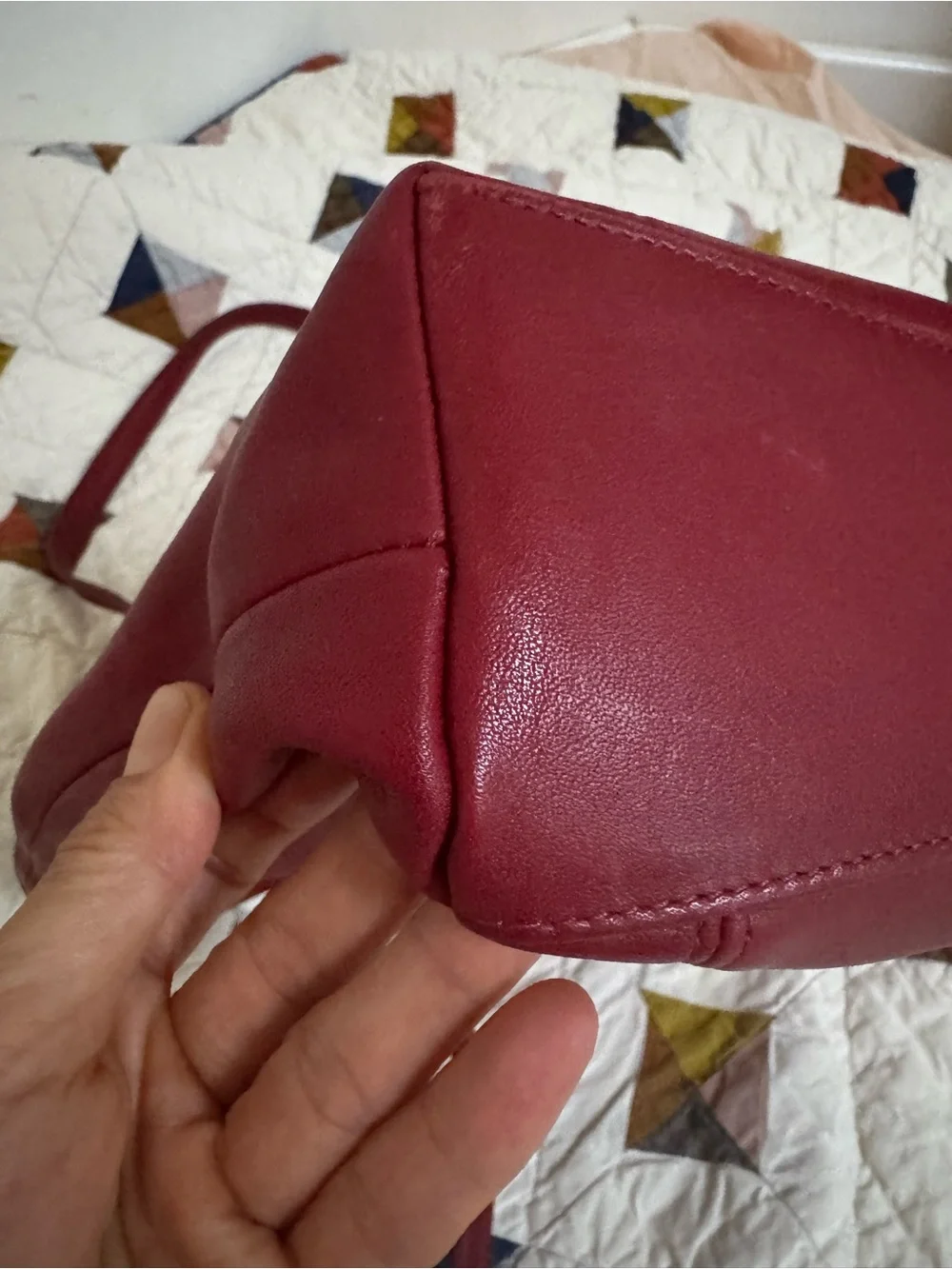 Coach Vintage Red Leather Tote Bag 9077